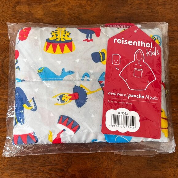 Reisenthel Mini Maxi Poncho M Kids Ages 3-6 Circus Print Child's Cape Repellent - Picture 1 of 5